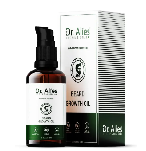 Dr. Alies Professional Beard Growth Oil for Men | Natural Beard Growth Serum with Rosemary, Castor & Herbal Oils | Helps Fill Patchy Beard, Strengthens Hair Roots, Softens & Conditions Beard | Promotes Thicker, Fuller, Healthier Beard Growth